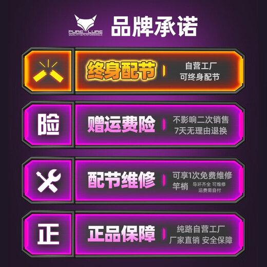 纯路新款RH路亚泛用竿便携旅行竿虫竿雷强竿路亚竿直柄枪柄 682m 枪柄RH-CH*2.03米