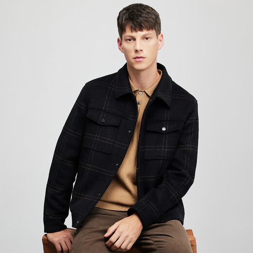 Bailando con la chaqueta de trabajo a prueba de viento de otoño e invernal y lobo de lobo para hombres 001 Negro 185