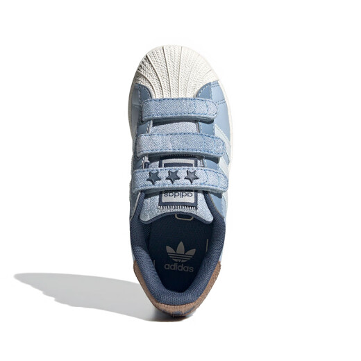 阿迪达斯 （adidas）童鞋24秋儿童三叶草像素图案贝壳头小白鞋男女小童运动板鞋IH3496 IH3291 （牛仔布款） 28 码/10k/脚长16.5cm