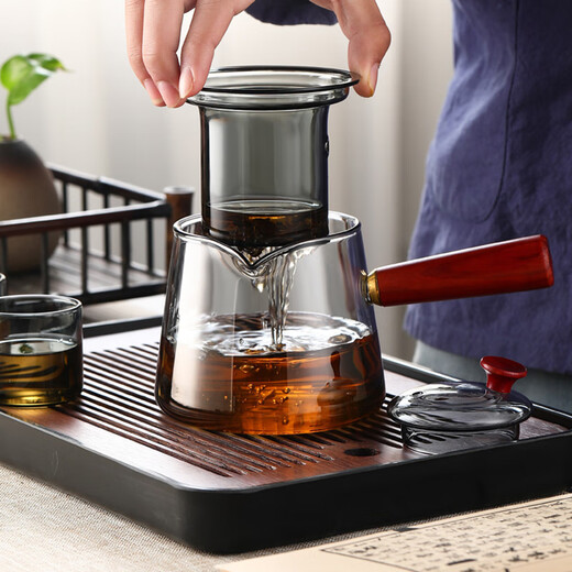 Jinpan side-handled glass teapot tea water separation teapot tea making device electric ceramic stove thickened heat-resistant glass tea maker tea making side-handled teapot 500ml