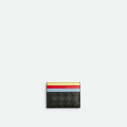 BOTTEGA VENETA[退仓][礼物]葆蝶家男士INTRECCIATO编织信用卡包 深绿色/冰蓝色/深红色/菠萝黄 均码