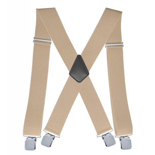 Yufan 5cm elastic elastic men's strap clip 4 clamp X-type adjustable suspender trousers strap 02 Navy Blue Unicode
