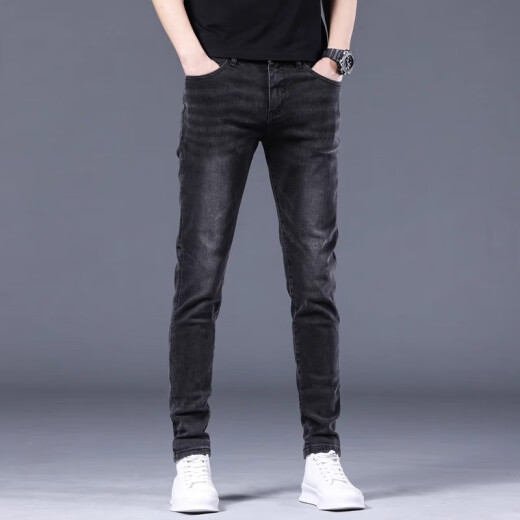 Lee Cooper Jeans transpirables de alta gama para hombres Versión coreana delgada Corea de alta gama Bosques largos Long Long Style y otoño 1049 Gray 28