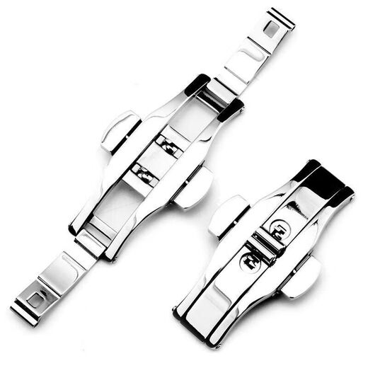 Original applicable watch butterfly buckle accessories steel belt buckle ring watch strap buckle head tungsten steel ceramic watch chain buckle connection buckle silver tilt head 6mm outer width 21mm + full set of tools