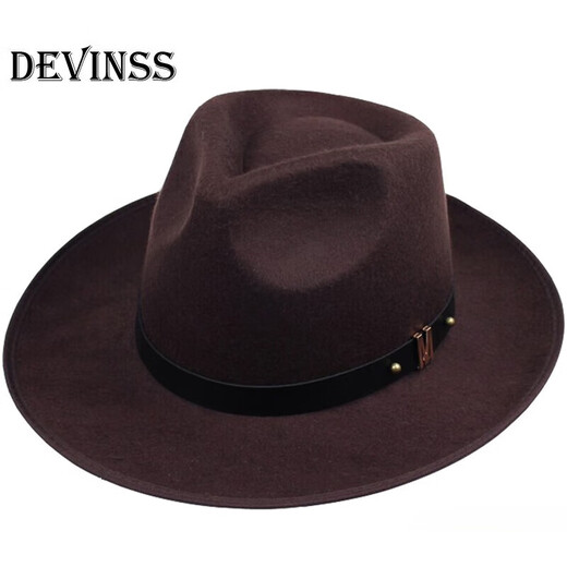 Danwens top hat men's Shanghai beach hat Xu Wenqiang's same style British top hat groom's official hat classic wool felt hat black M (56-58cm)