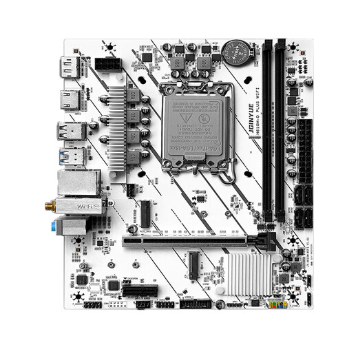 精粤H610M PLUS WIFI 白色 DRR4 RGB同步台式搭12100F电脑主板CPU套装 H610M-D PLUS WIFI D4 单主板