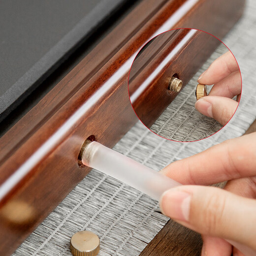 Gold inlaid jade rosewood tea tray saucer ebony stone household solid wood tea table drainage tea set Panhuali Fugui