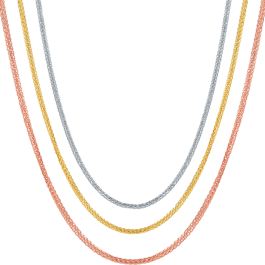 Saturday blessing 18K gold necklace women's Chopard chain color gold necklace plain chain birthday gift yellow 18K about 1g-46cm