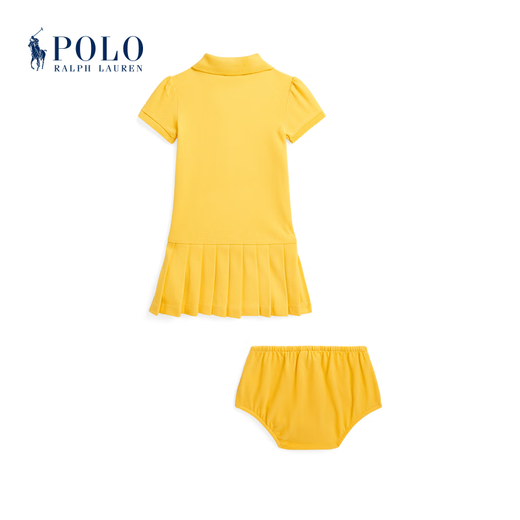 Polo Ralph Lauren Baby Girls Classic Polo Dress and Bloomers RL40953 P 700-Chrome Yellow 90 (24M)