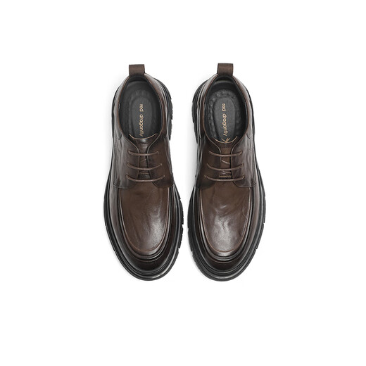 Red Dragonfly Men's Leather Shoes Spring and Autumn Men's Lace-up Genuine Leather Formal Leather Shoes Business Work Shoes WTA34061 Brown 42