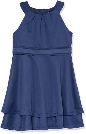 Calvin Klein Girls' Traditional Party Dress, Slim and Flare Fit, Blue/Scuba Blue/Scuba 5