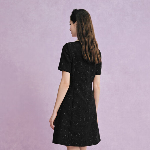 La Koradior [same style in the mall] black temperament slim suit dress splicing commuting black L