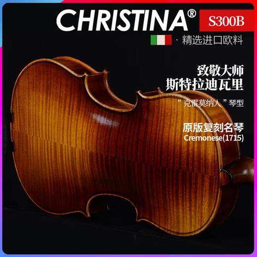 Christina importierte europäische Geige S300B Begrenzung Performance Grade handgefertigtes Massivholz Erwachsener Schülerinstrument 3/4