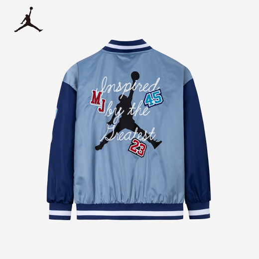 NIKEJORDAN Nike AJ Children's Clothing Boys' Woven Jacket 2024 Spring and Autumn Color Block Fashion Children's Top Jacket Ashley Blue 150/72 (M)