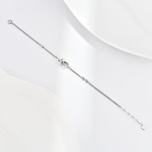 LAOLATU love interlocking platinum bracelet for women PT950 platinum light luxury niche Chinese Valentine's Day gift for girlfriend and wife PT950 platinum heart flash bracelet limited gift box