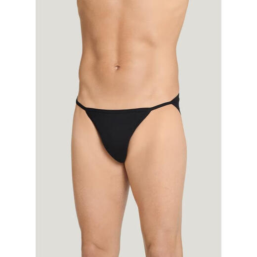 JOCKEY men's underwear bikini bottoms thong breathable cotton comfortable briefs low-waist solid color casual 3-piece black 3 pieces lSuitable for waist circumference 91-96cm