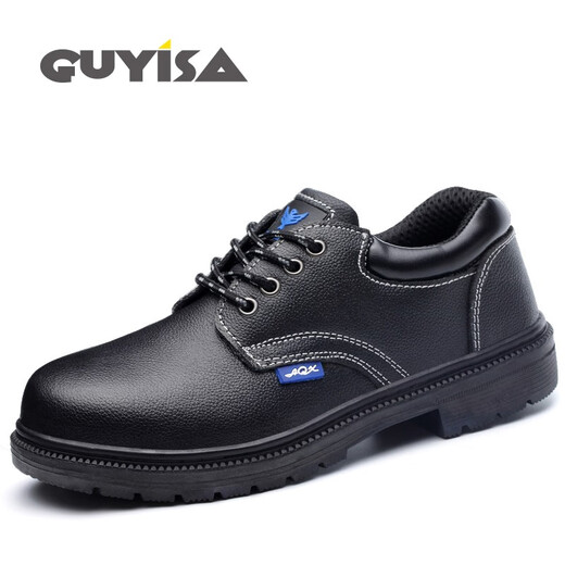 Junbu Labor Protection Zapatos de trabajo para hombres PLACA DE ACERO DE ACERO CABEZA DE ACERO ANTI-SMASH, Anti-Surgiry y Rubiería de goma resistente al desgaste Modelo de compra de cuero de vaca 41 41