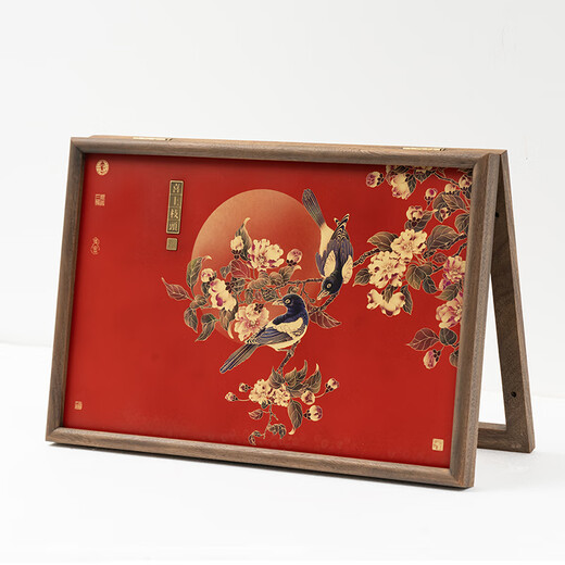 Guge Space Focus Art Entrance Painting Xishang Branch New Chinese Restaurant Copper Engraving Living Room Sofa Background Wall Meter Box Decorative Painting Xishang Branch Electric Meter Box 600x400mm Black Walnut Solid Wood Picture Frame Copper Color Burning Technology + Brass Painting Core + Package Installation