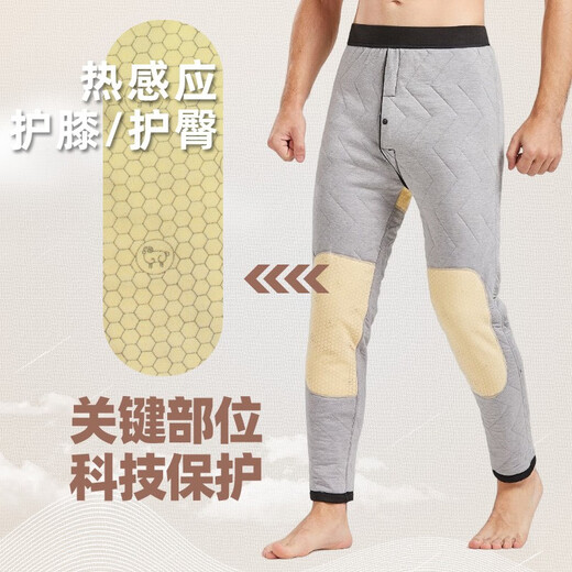 Camel Shepherd Medium Thick Men's Camel Hair Warm Pants Large Size Leggings Northeast Winter High Waist Slim Wool Cotton Pants Thin Knee Pads Premium Version Camel Hair Men's Pants 2XL (Recommended 150-180 Jin Jin equals 0.5 kg)