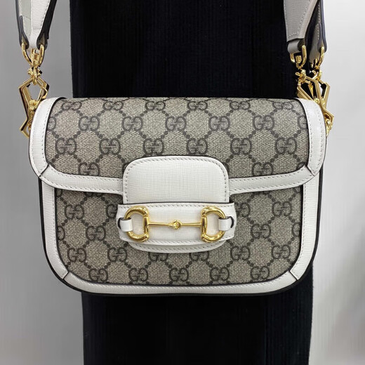 古驰（GUCCI）古驰（GUCCI）女包经典马衔扣1955系列马鞍包20.6x14.4送女友礼物 658574 HUHHG 9759 白色