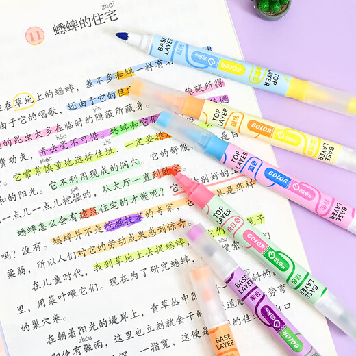 Wenduo 12 Color Highlighter Doppelkopfmarker Hochwertige Marker-Grundschule Schülern Schreibschüler.