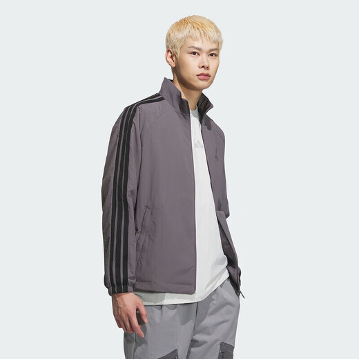 Adidas men's clothing 2025 spring new sportswear woven breathable stand collar men's top jacket jacket KC3893 M