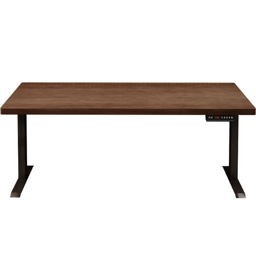 Meize walnut color solid wood electric lifting table home work table balcony double work table 2 meters long computer table (with male steak plug) pine table 220*60*4.5cm