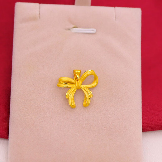 KZD Old Phoenix Gold Store Model Vietnam Sand Gold Pendant Women's Imitation 18K Gold Gold-plated Pendant Bow Single Pendant Bow Pendant