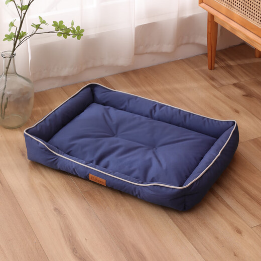 Miaopule waterproof cat nest and dog nest, scratch-resistant and bite-resistant pet nest, suitable for all seasons, Oxford cloth non-stick cat sleeping mat, blue 600D waterproof Oxford cloth nest, L size