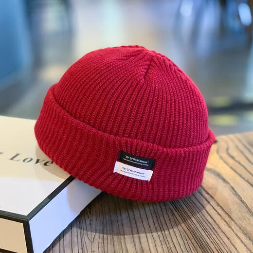 Hjzh Hut Herren Herbst und Winter vielseitig viel kalte Hut gestrickt Melonleder Hut