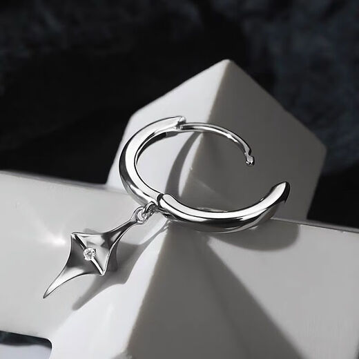 BJYL unique artistic raw earrings for men, high-end, trendy and niche men's earrings, handsome and versatile earrings for your boyfriend, star pendant earrings, single