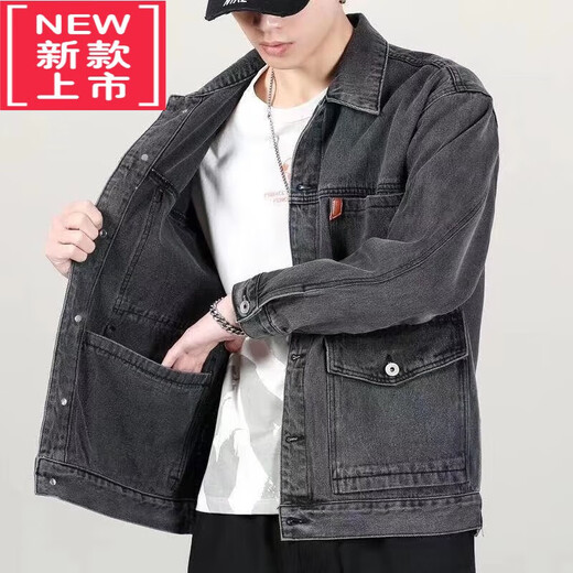牛仔外套男2025春春款宽松韩版耐脏耐磨工装夹克褂子 Y847蓝色+ L 100-115斤+