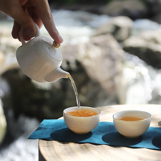 Bama Tea Tea Set Travel Tea Set Portable Ceramic Kung Fu Tea Set One Pot Five Cups With Tea Towel