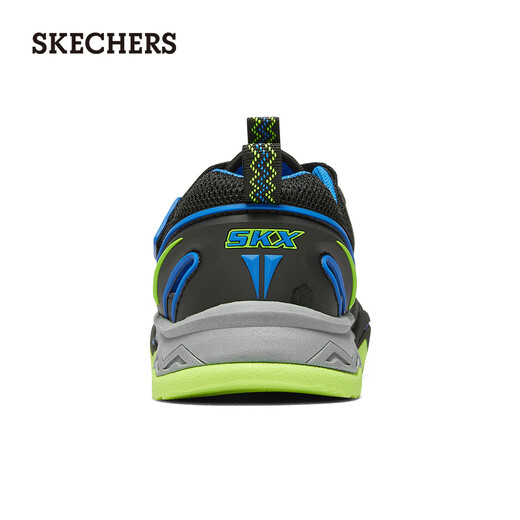 Skechers new summer children's shoes, men's fashionable fisherman shoes, toe-cap sandals, children's beach shoes, lightweight and breathable, black/blue/lemon/BBLM size 28.5