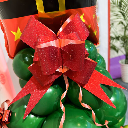 Beautifully made hand-drawn flower bow with glittering red New Year gift ribbon decoration diy wedding candy box strap bouquet packaging ribbon red large size 10 pieces