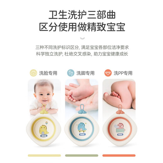 Chuangjingyixuan children's butt washing basin baby washbasin can be hung baby folding basin newborn children's butt washing foot basin small yellow 1 pack cute dragon face wash