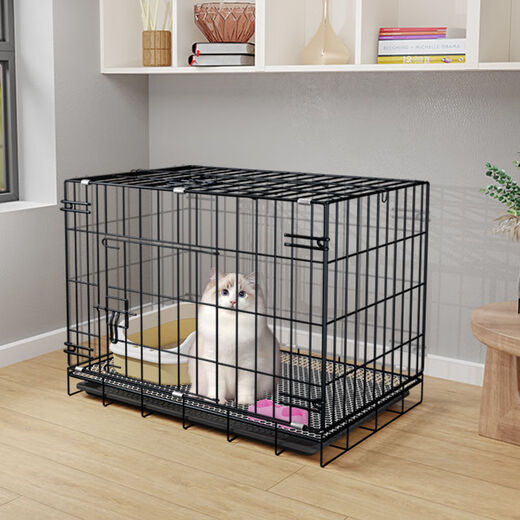 Jiamen JIAMEN (JIAMEN) Cat Cage Double Cat Cage Cat Villa Bold Cat Cage Large Household Pet Cat Nest Cattery Cat House Medium Double Layer 59*42*51 with Skylight Foldable Luxury Model Hardcover Model + Cat Nest + Food Bowl