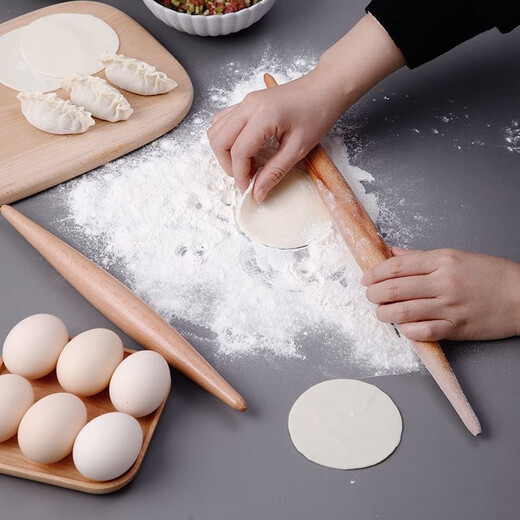 Haofanjie rolling pin with two pointed ends for dumpling skin, special non-stick pointed tip for rolling out dumpling skin artifact, small dry battle small rolling pin, two pointed rolling pin 30cm