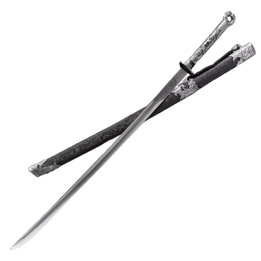 Miao Dao Real Sword Chinese Qi Family Dao Longquan Sword High Manganese I Steel One-piece Sword Dual Static Model Unedged Yellow 60 or above x 80cm