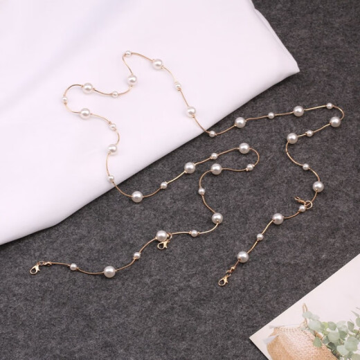 Zhuang Liyuan waist chain women's skirt belt women's summer pearl accessories dress summer decorative waist chain versatile chain white 120cm