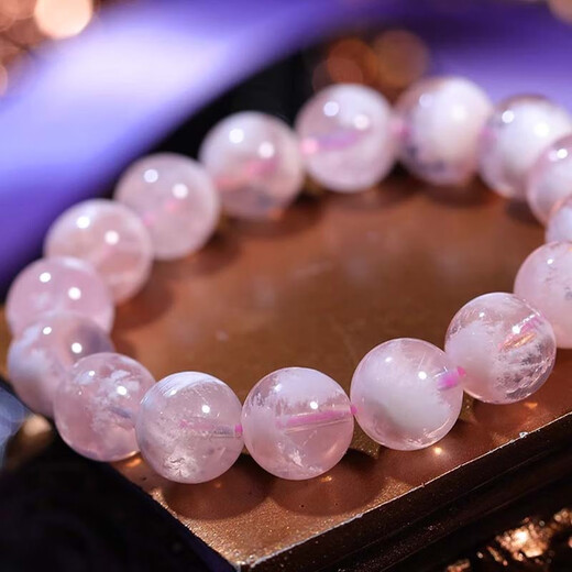 Eternal symbol Argentina natural snowflake ghost bracelet female cherry blossom pink cornucopia crystal bracelet birthday gift for girlfriend Collection level Argentina pink snowflake ghost-9mm