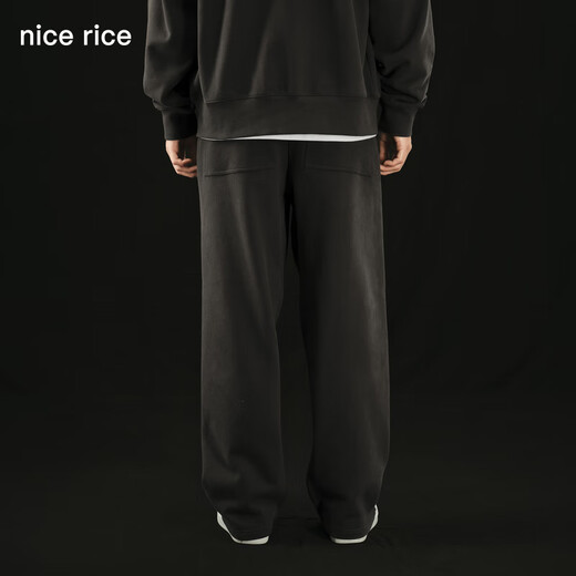 nice rice好饭 r.系列500G全棉直筒休闲卫裤[商场同款]NCQ12027 深灰色（500G） XL