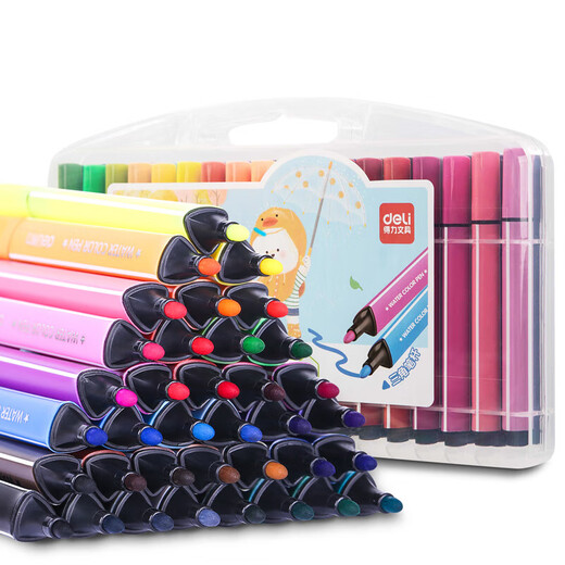 Deli (Deli) 36 Color Washable Watercolor stylo facile à tenir un triangle épais enfant GRAFFITI COULEUR COLOR MARCHE PEINTURE PAPEAGE CONSEMENT CONSEMENT SCHIEU