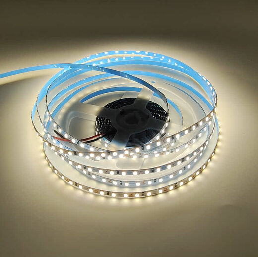 淦新12V灯带led24V2835电镀板120灯5宽MM80显背胶自粘线性铝槽软灯条 24V2835-120灯5MM铜支架35/3519 120珠