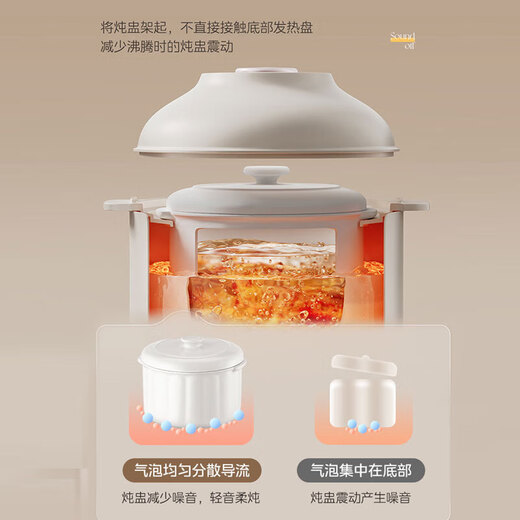 Midea electric stew pot for 1-2 people, water-proof stew pot for home use, ceramic soup pot, electric casserole, white porcelain inner pot, mini electric stew pot, baby food pot, water-proof soft stew, with steamer DZE1068 1L