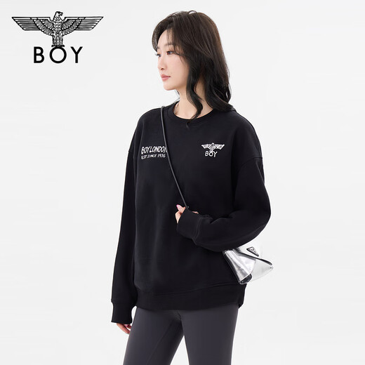 BOY LONDON spring unisex long-sleeved graffiti printed loose and cool round neck pullover sweatshirt N03042 black XS