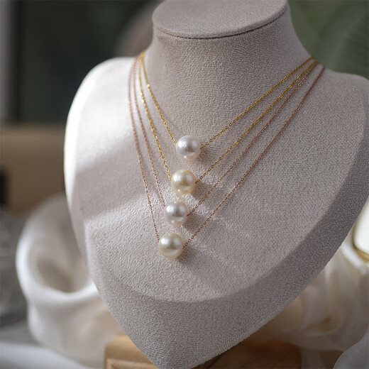 Fat Donglai's same style pearl necklace single simple light luxury niche necklace clavicle chain temperament exquisite fashion rose rose gold chain length 38+5cm+milk white pearls 10