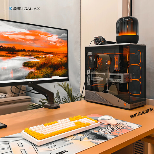 影驰金属大师暗卫游戏电脑台式机箱战舰灰（ATX/支持360水冷/海景房/快拆/TYPE-C/零件盒/理线带）