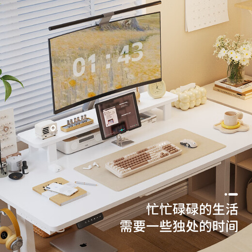 Lege Electric Lift Computer Desk E-Sports Lift Desk Office Study Desk E2 Wood Color 1.4m