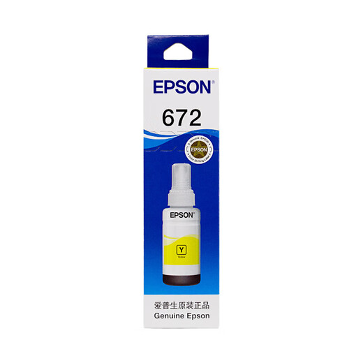 爱普生（EPSON） 672原装墨盒墨水（适用:L101/L201/L363/L351/L565/L455/L130/L310/L360/L380/L1300）T6724黄色